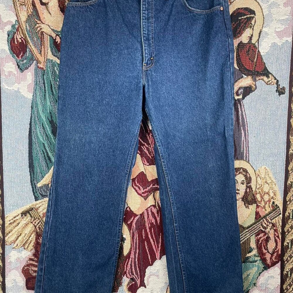 554 Levi’s orange tab Vintage 1980s Men’s denim jeans Dark Wash 42x30 - Picture 2 of 8